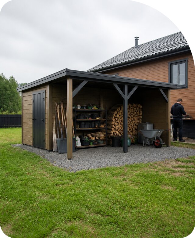Сарай с навесом в Новоуральске по цене от 250096 р. | РадиДОМА-Нву